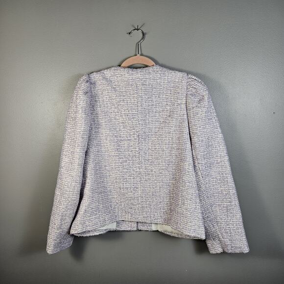 pushBUTTON Clothing Tweed Blazer Jacket Lavender Size Small Gold Accents KPop - Picture 2 of 9